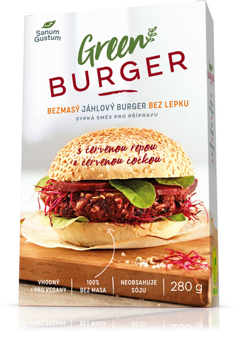Sanum Gustum Green Burger s červenou řepou a červenou čočkou