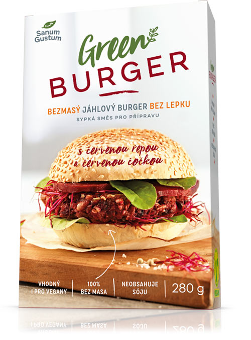 Green Burger s červenou řepou a červenou čočkou